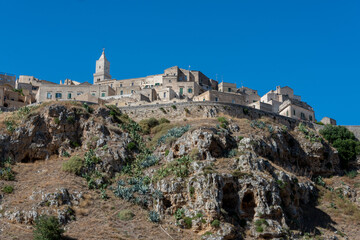 Wall Mural - view of the sassi of Matera city located on a rocky outcrop in Basilicata