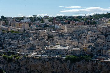 Wall Mural - view of the sassi of Matera city located on a rocky outcrop in Basilicata