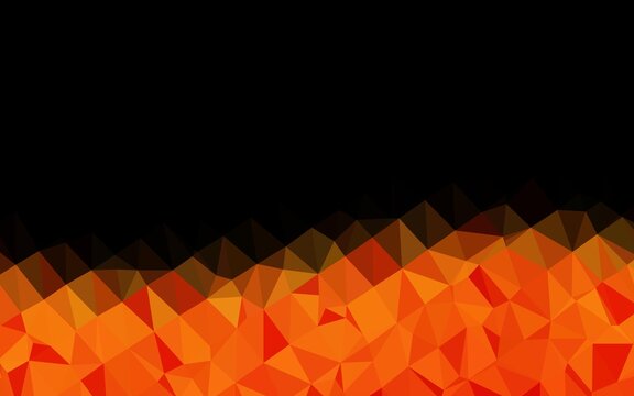Light Orange vector shining triangular pattern.