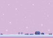 雪景色の背景イラスト　ピンク色バージョン