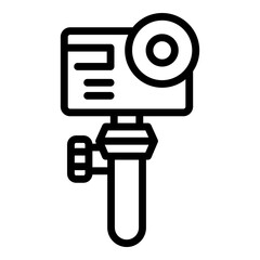 Poster - Portable action camera icon. Outline portable action camera vector icon for web design isolated on white background