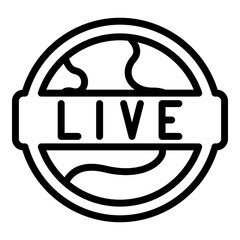 Poster - Global live stream icon. Outline global live stream vector icon for web design isolated on white background
