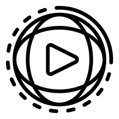 Poster - Global video stream icon. Outline global video stream vector icon for web design isolated on white background