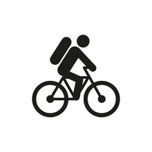 Delivery Icon. Cyclist. Simple Vector Illustration On A White Background
