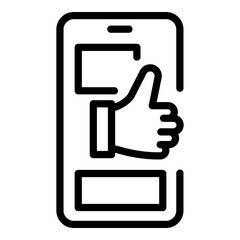Poster - thumb up chat product review icon. outline thumb up chat product review vector icon for web design i