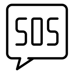Poster - Sos chat icon. Outline sos chat vector icon for web design isolated on white background