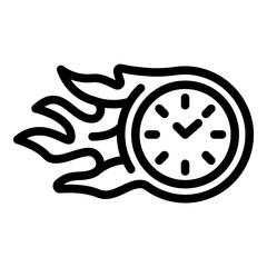 Poster - Fire stopwatch icon. Outline fire stopwatch vector icon for web design isolated on white background