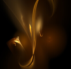 Fototapete - 3D visualization and isolated abstract fractal on a black background. The abstract computer is generated by a fractal design. creative background