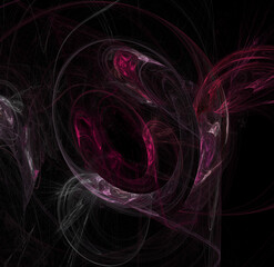 Fototapete - 3D visualization and isolated abstract fractal on a black background. The abstract computer is generated by a fractal design. creative background