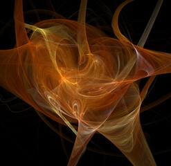 Fototapete - 3D visualization and isolated abstract fractal on a black background. The abstract computer is generated by a fractal design. creative background