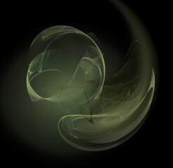 Fototapete - 3D visualization and isolated abstract fractal on a black background. The abstract computer is generated by a fractal design. creative background