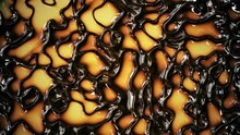 Abstract Glowing Amber Alien Shiny Plasma Background Loop