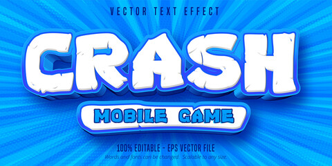 Wall Mural - Crash mobile game text, game style editable text effect