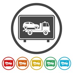 Canvas Print - Tow car evacuation ring icon, color set