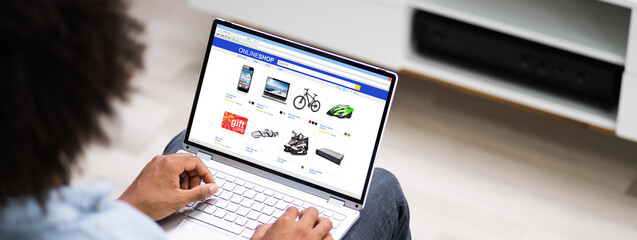 Poster - African American Ecommerce Online Shopping