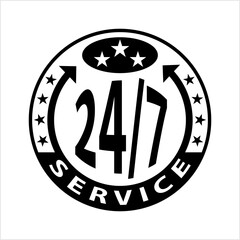 Wall Mural - Service 24/7 Icon