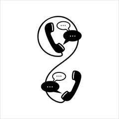 Wall Mural - Telephone Receiver Chatting Icon