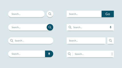 Fototapete - Set of search bar template. Web and ui interface. Search forms for websites. www search
