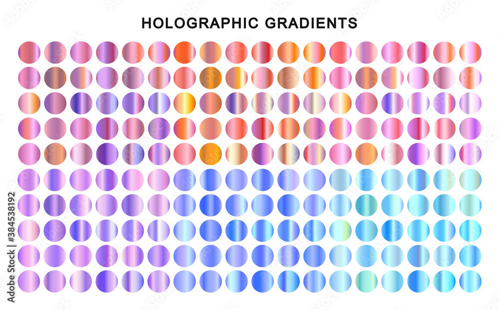 Colorful metallic gradients set. Purple gradients. Collection ...