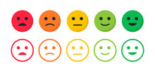 Set Of Emoticons. Feedback Emotions. Level Satisfaction. Mood Scale. Emoji Icons.