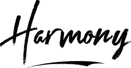 Poster - Harmony-Female name Brush Calligraphy on White Background