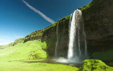 Wall Mural - Seljalandfoss waterfall in summer time, Iceland