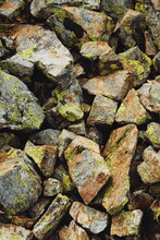Stone And Moss Texture. Rocks. Mountainside