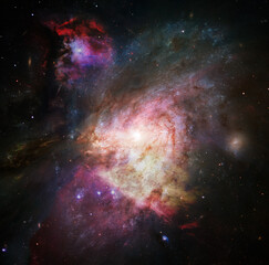 science fiction wallpaper. billions of galaxies in the universe. elements of this image furnished by