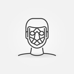 Fototapete - Man Face Detection outline icon. Human Facial Recognition vector concept symbol or design element