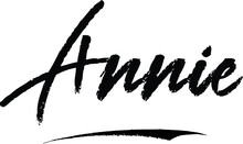 Annie-Female Name Modern Brush Calligraphy On White Background