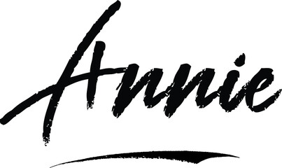 Fototapete - Annie-Female name Modern Brush Calligraphy on White Background