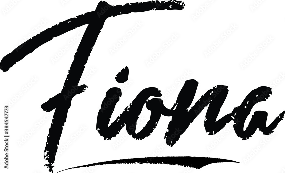 Feona Cursive Fiona Female name Modern Brush Calligraphy on White Background Stock ...