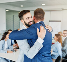 Hug Hugging Coworker Love Partner Office Business Happy Relationship