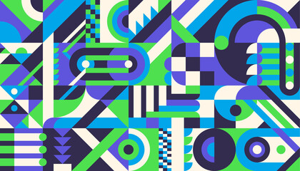 Poster - geometric seamless pattern design in retro style. vector illustration.