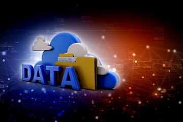 Poster - 3d rendering cloud  folder network