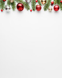 Fototapeta Konie - Christmas and new year white background with festive decoration