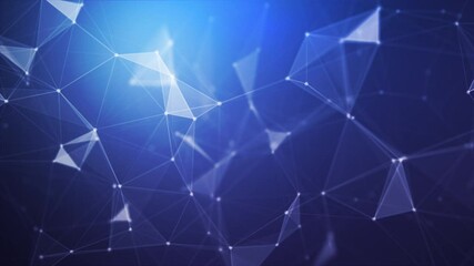 Wall Mural - blue digital network motion loop video