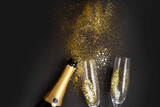 Fototapeta Panele - Christmas amd Happy New Year Champagne