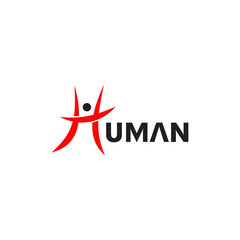 Poster - Human logo design incorporated with H letter form human character