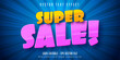 © DesignVectX - Super sale text, cartoon style editable text effect