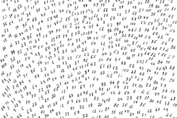 Aufkleber - Grunge surface texture with handwritten numbers randomly written in ink. Abstract background with handwritten numbers. Vector illustration. Overlay template.