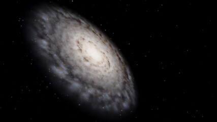 realistic galaxy in the universe, milky way, spiral galaxy, galaxy top view 3d render