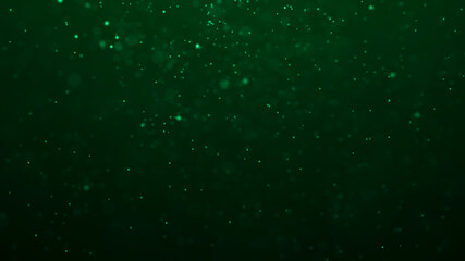 Poster - Dust green particles. Abstract background of particles. Dots background. Futuristic digital dots background. 3d rendering.