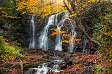 Scenic Hungarian Water Falls In Autumn Time In Michigan Upper Peninsula