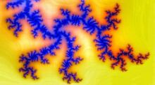 Abstract Blue & Yellow Fractal Background - Distressed And Defocused, This Blue & Yellow Design Jumps Off The Page In 2D. Bold, Bright, & Beautiful, This Fractal Grabs Your Attention & Keeps It.