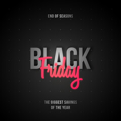 Canvas Print - Vector Black Friday banner. Abstract black template Black Friday Sale. Stock vector illustration.