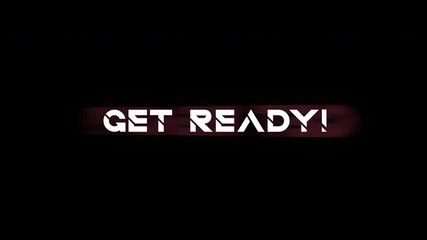 Leinwandbilder - retro videogame get ready text words on old tv glitch interference screen ... New quality universal vintage motion dynamic animated background colorful joyful cool video footage