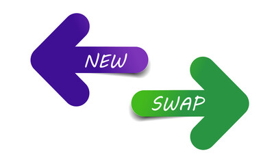 Sticker - Swap or new two color arrow icons - vector