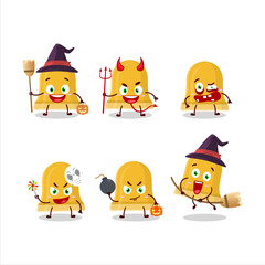 Sticker - Halloween expression emoticons with cartoon character of gold bell