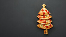 Pieces Of Pizza Set Like Christmas Tree